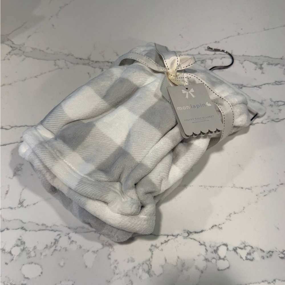 NWT Gray and White Baby Blanket